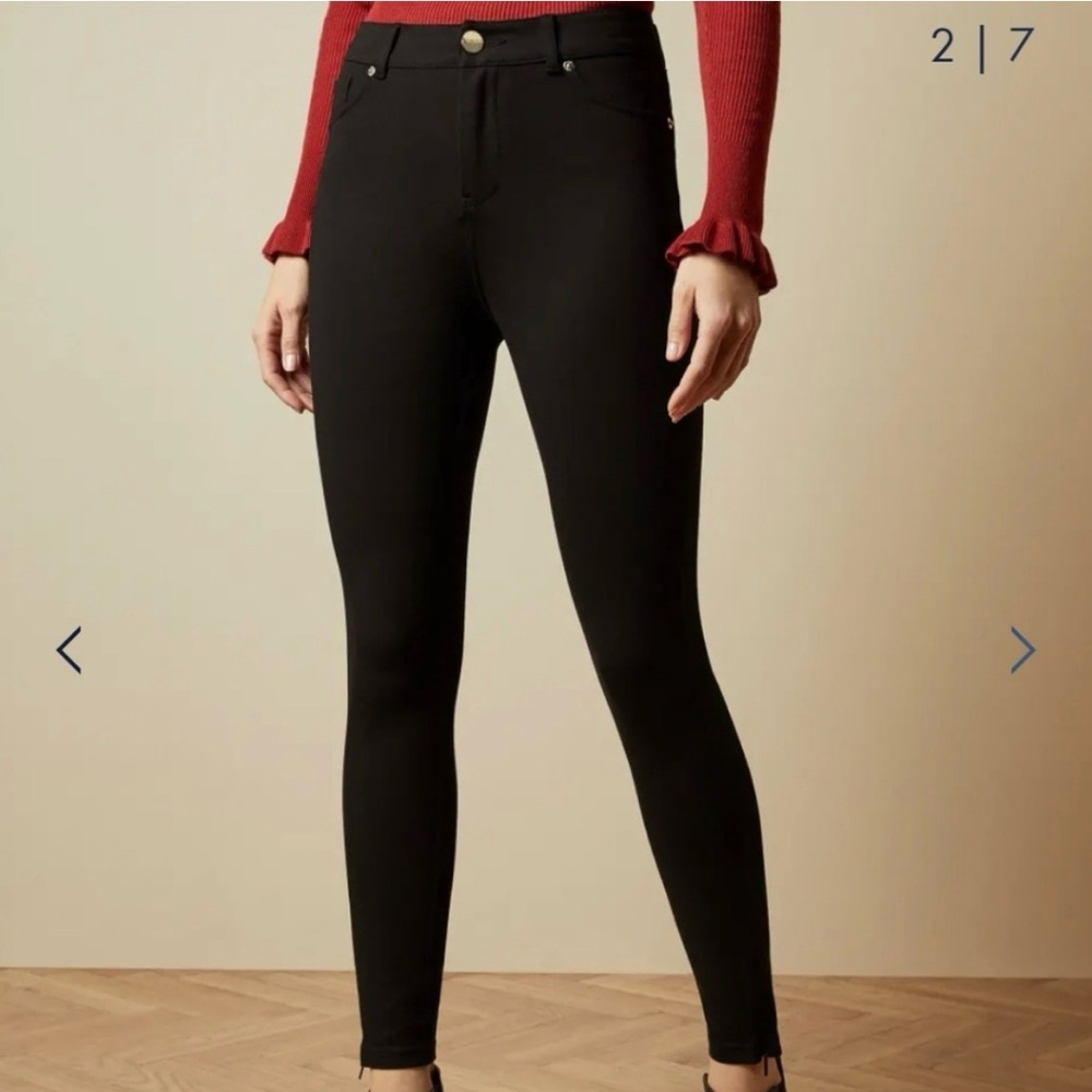 Ted Baker Black Skinny 5 pocket Pants with side zips